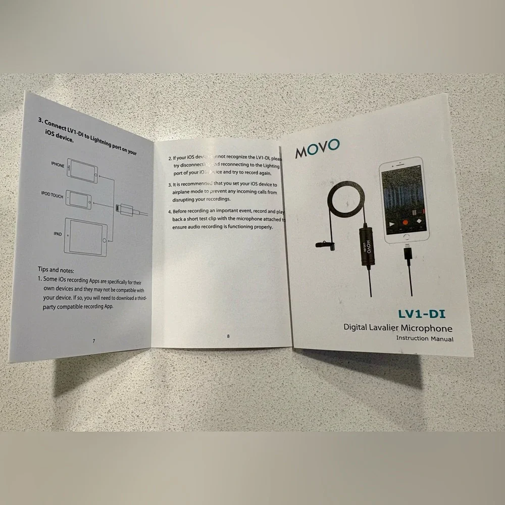 MOVO LV1-DI Digital Lavalier Microphone - Black